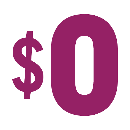 Icon of a purple $0